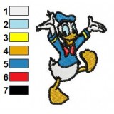 Happy Donald Duck Embroidery Design